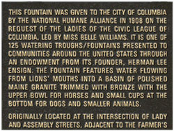 National Humane Alliance Fountain plaque and Elizabeth Glover Davis Garden Marker